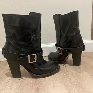 Chloe women’s leather pull on boots size 8/38 black